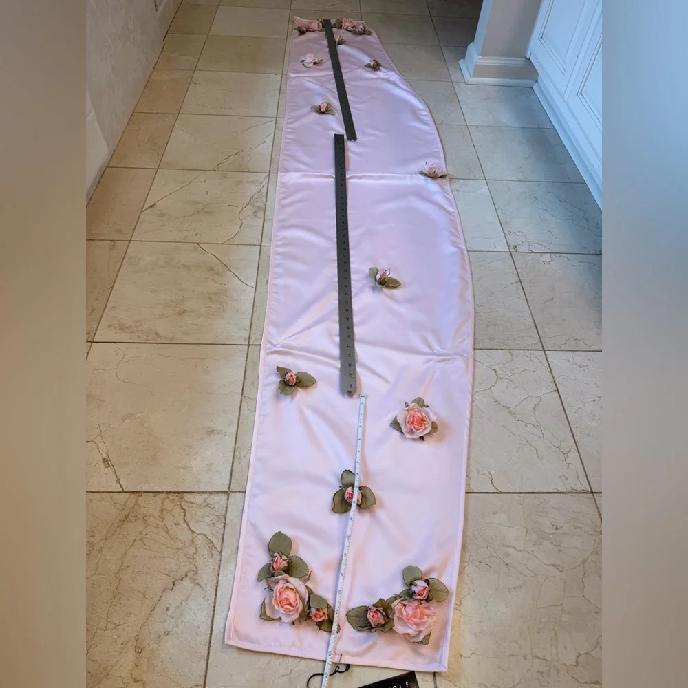 Ilana Wolf NWT Pink Satin Evening Wrap w/ Silk Flower Embellishment. Gorgeous! - Picture 11 of 16